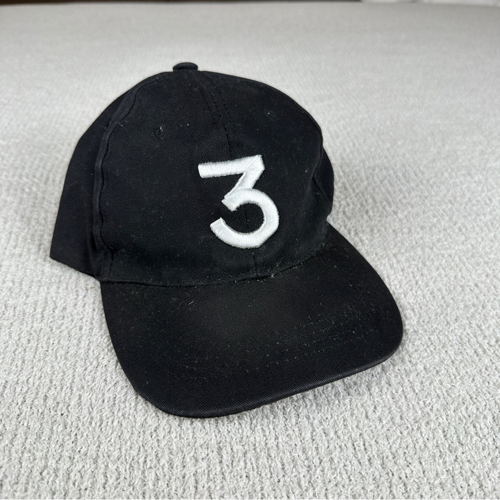 Chance the Rapper Black Cap with White Number 3 Embroidery